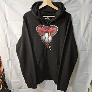 Fanatics Black Crewneck Arizona Diamondbacks Hoodie with Red Snake sz XL